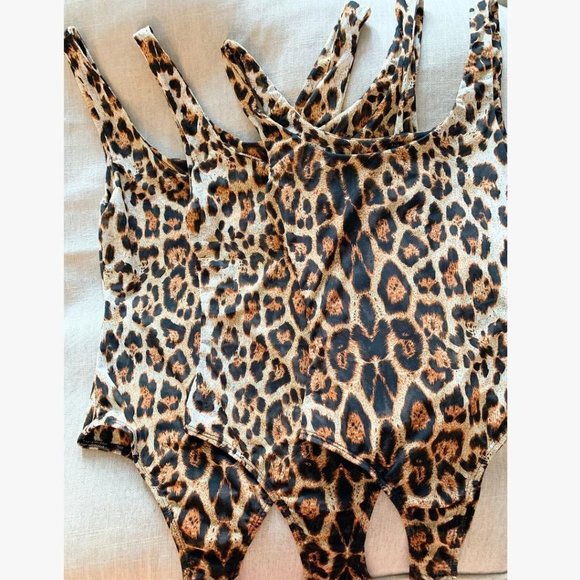 (NWT) Leopard Print Mesh Bodysuit - Picture 3 of 5